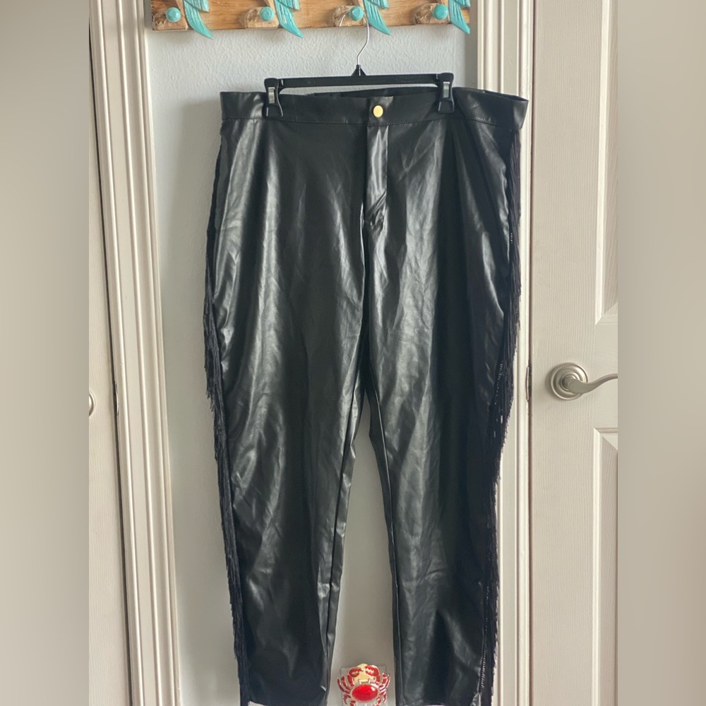 Fringe Leather Pants - Picture 2 of 4